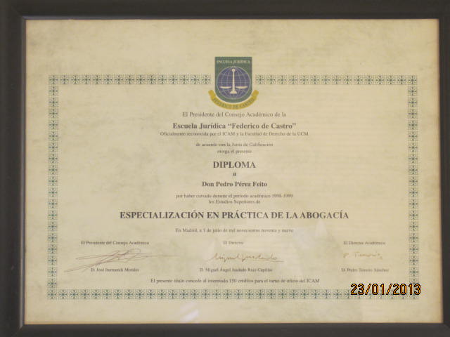 Abogado PEDRO JOS�&nbsp;P�REZ FEITO